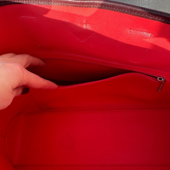 Longchamp Roseau Elegant Burgundy and Red interior Leather Tote Bag - Picture 6 of 8